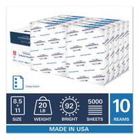 Copy Plus Print Paper, 92 Bright, 3-hole, 20 Lb, 8.5 X 11, White, 500-ream