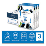 Copy Plus Print Paper, 92 Bright, 20 Lb, 8.5 X 11, White, 500 Sheets-ream, 3 Reams-carton