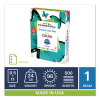Premium Laser Print Paper, 98 Bright, 3-hole, 24lb, 8.5 X 11, White, 500-ream