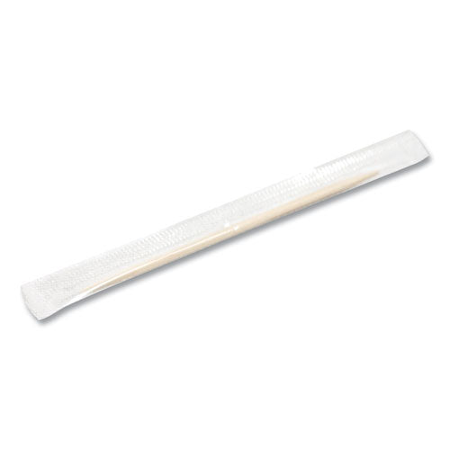 Individually Wrapped Round Wood Toothpicks, 4", Natural, 1,000-box, 12 Boxes-carton
