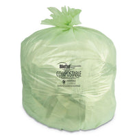 Biotuf Compostable Can Liners, 13 Gal, 0.88 Mil, 24" X 32", Green, 200-carton