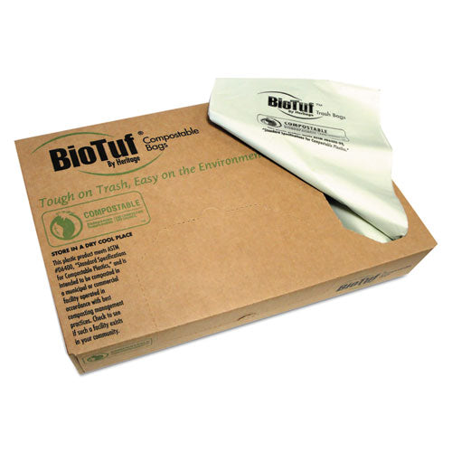 Biotuf Can Liner, 13 Gal, 1 Mil, 32" X 24", Green, 200-carton