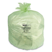 Biotuf Compostable Can Liners, 32 Gal, 1 Mil, 34" X 48", Green, 100-carton