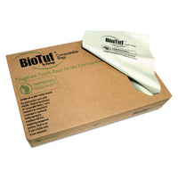 Biotuf Compostable Can Liners, 60 Gal, 0.9 Mil, 38" X 58", Green, 100-carton