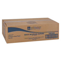 Beverage Napkins, 2-ply 9 1-2 X 9 1-2, White, Embossed, 1000-carton