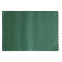 Solid Color Scalloped Edge Placemats, 9.5 X 13.5, Hunter Green, 1,000-carton