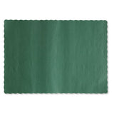 Solid Color Scalloped Edge Placemats, 9.5 X 13.5, Hunter Green, 1,000-carton