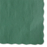 Solid Color Scalloped Edge Placemats, 9.5 X 13.5, Hunter Green, 1,000-carton