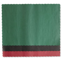 Solid Color Scalloped Edge Placemats, 9.5 X 13.5, Hunter Green, 1,000-carton