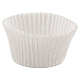 Fluted Bake Cups, 4.5" Diameter X 1.25"h, White, 500-pack, 20 Pack-carton