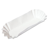 Fluted Hot Dog Trays, 6w X 2d X 2h, White, 500-sleeve, 6 Sleeves-carton