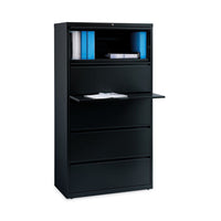 Lateral File Cabinet, 5 Letter-legal-a4-size File Drawers, Black, 30 X 18.62 X 67.62