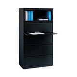Lateral File Cabinet, 5 Letter-legal-a4-size File Drawers, Black, 30 X 18.62 X 67.62