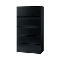 Lateral File Cabinet, 5 Letter-legal-a4-size File Drawers, Black, 30 X 18.62 X 67.62