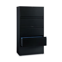 Lateral File Cabinet, 5 Letter-legal-a4-size File Drawers, Black, 30 X 18.62 X 67.62