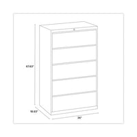 Lateral File Cabinet, 5 Letter-legal-a4-size File Drawers, Charcoal, 36 X 18.62 X 67.62
