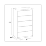 Lateral File Cabinet, 5 Letter-legal-a4-size File Drawers, Charcoal, 36 X 18.62 X 67.62