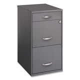 Three-drawer Utility File Cabinet, 14.5w X 18d X 27.13h, Charcoal