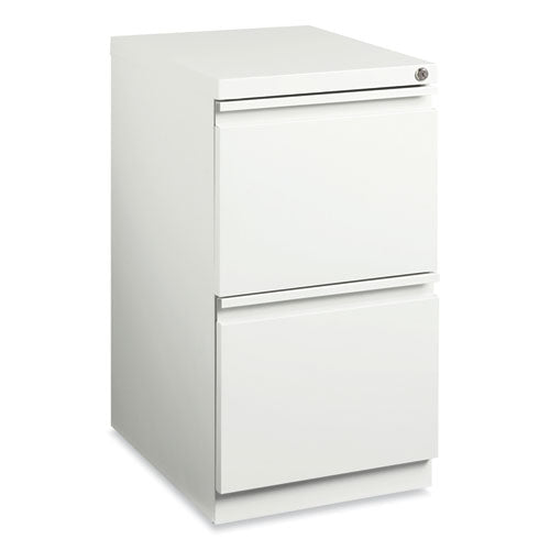 Full-width Pull 20 Deep Mobile Pedestal File, 2-drawer: File/file, Letter, White, 15x19.88x27.75, Ships In 4-6 Business Days
