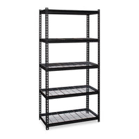 Iron Horse 2300 Wire Deck Shelving, Five-shelf, 36w X 18d X 72h, Black, Ships In 4-6 Business Days
