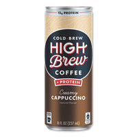 Cold Brew Coffee + Protein, Creamy Cappuccino, 8 Oz Can, 12-pack