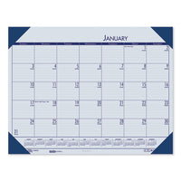 Recycled Ecotones Ocean Blue Monthly Desk Pad Calendar, 18.5 X 13, 2021
