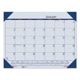 Recycled Ecotones Ocean Blue Monthly Desk Pad Calendar, 18.5 X 13, 2021