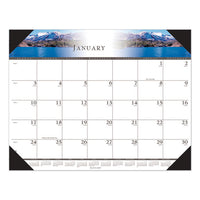 Recycled Full-color Photo Monthly Desk Pad Calendar, 22 X 17, 2021