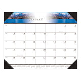 Recycled Full-color Photo Monthly Desk Pad Calendar, 22 X 17, 2021