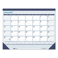 100% Recycled Contempo Desk Pad Calendar, 22 X 17, Blue, 2021