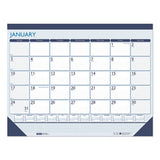 100% Recycled Contempo Desk Pad Calendar, 22 X 17, Blue, 2021