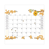 Recycled Honeycomb Desk Pad Calendar, 22 X 17, White-multicolor Sheets, Brown Corners, 12-month (aug To July): 2023