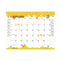 Recycled Honeycomb Desk Pad Calendar, 22 X 17, White-multicolor Sheets, Brown Corners, 12-month (aug To July): 2023
