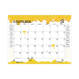 Recycled Honeycomb Desk Pad Calendar, 22 X 17, White-multicolor Sheets, Brown Corners, 12-month (aug To July): 2023
