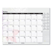 100% Recycled Contempo Desk Pad Calendar, 18.5 X 13, Wild Flowers, 2021