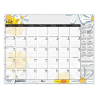 100% Recycled Contempo Desk Pad Calendar, 18.5 X 13, Wild Flowers, 2021