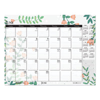 100% Recycled Contempo Desk Pad Calendar, 18.5 X 13, Wild Flowers, 2021