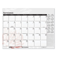 100% Recycled Contempo Desk Pad Calendar, 18.5 X 13, Wild Flowers, 2021