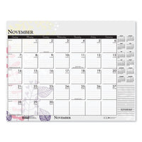 100% Recycled Contempo Desk Pad Calendar, 18.5 X 13, Wild Flowers, 2021