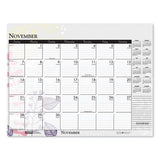 100% Recycled Contempo Desk Pad Calendar, 18.5 X 13, Wild Flowers, 2021