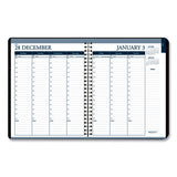 Recycled Wirebound Weekly-monthly Planner, 11 X 8.5, Black Leatherette, 2021