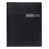Recycled Wirebound Weekly-monthly Planner, 11 X 8.5, Black Leatherette, 2021