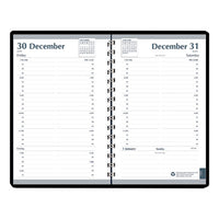 Daily Appointment Book, 15-minute Appointments, 8 X 5, Black, 2021