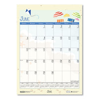 100% Recycled Seasonal Academic Wall Calendar, 12 X 16.5, 2020-2021