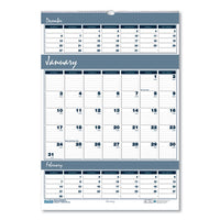 Recycled Bar Harbor Three-months-per-page Wall Calendar, 12 X 17, 2020-2022