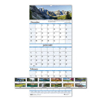 Recycled Scenic Compact Three-month Wall Calendar, 8 X 17, 2020-2022