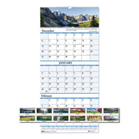 Recycled Scenic Landscapes Three-month-page Wall Calendar, 12.25 X 26, 2020-2022