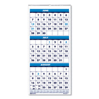 Three-month Academic Wall Calendar, 8 X 17, 14-month (june-july), 2020-2021