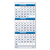 Recycled Three-month Format Wall Calendar, 8 X 17, 14-month (dec-jan) 2020-2022