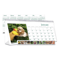 Recycled Puppy Photos Desk Tent Monthly Calendar, 8.5 X 4.5, 2021